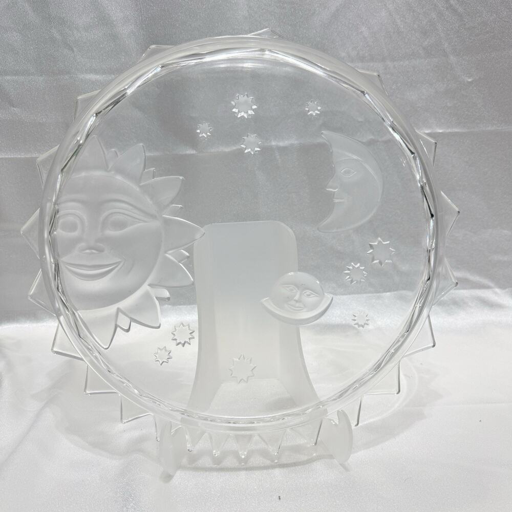 Studio Nova Celestial Glass Serving Platter 13 1/4" Sun Moon Stars Discontinued